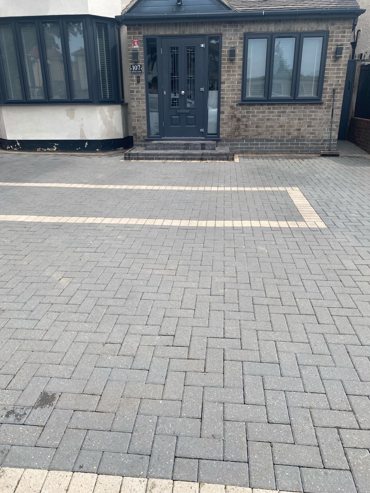 Driveway after jet wash cleaning